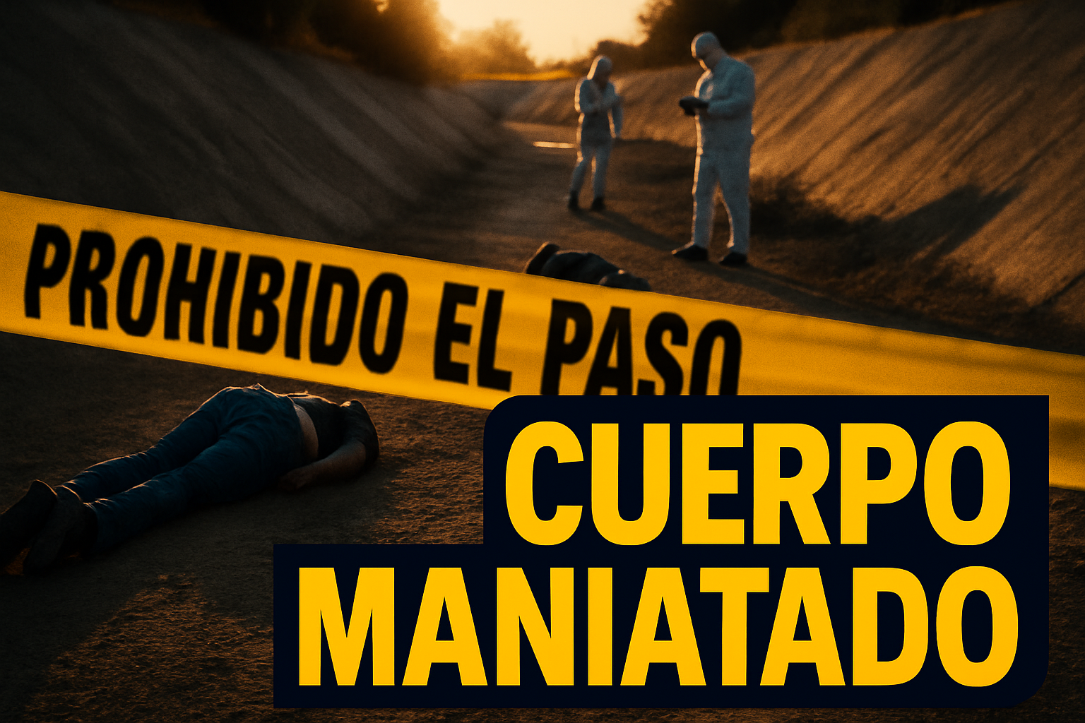 Encuentran cuerpo maniatado en canal seco al sur de Mexicali